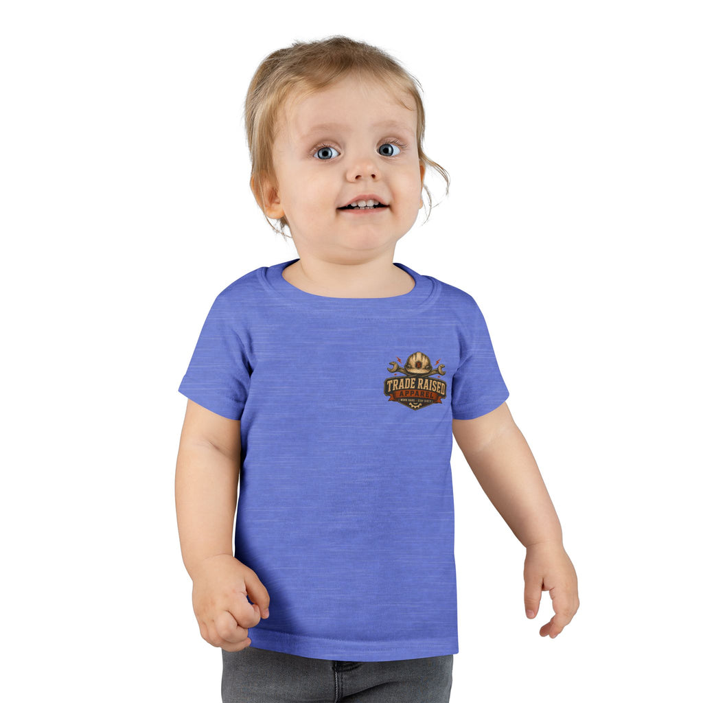 Raised in the Trades Toddler T-Shirt — "Blue Collar Kid" Workman Graphic