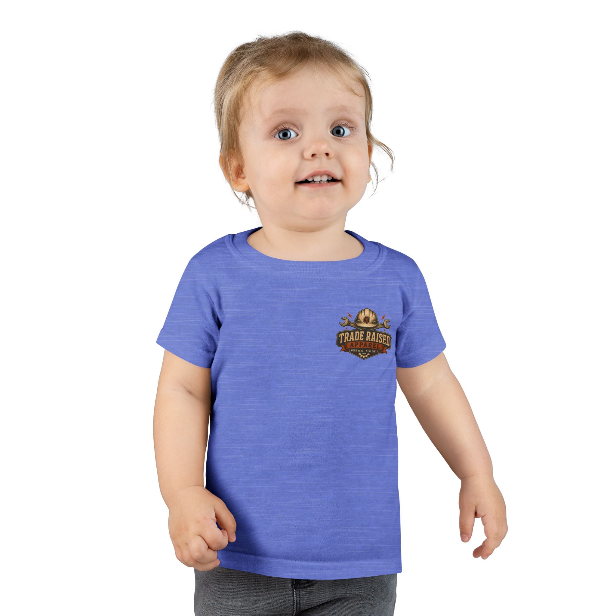 Raised in the Trades Toddler T-Shirt — "Blue Collar Kid" Workman Graphic