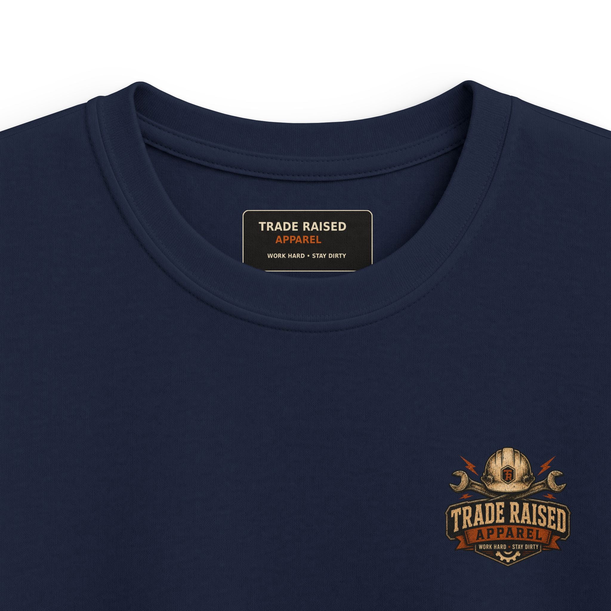 Kids T-Shirt - "Raised With Trades" Blue Collar Kid Graphic Tee