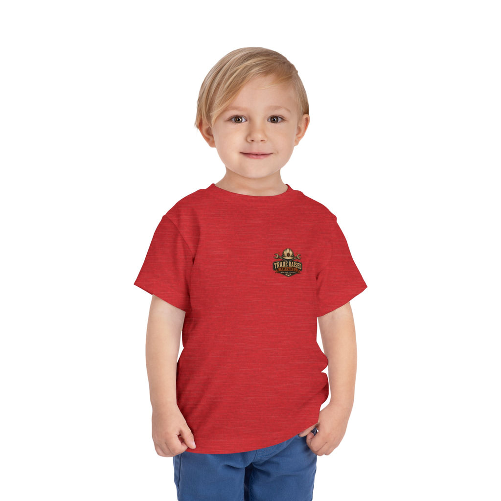 Toddler Tee — "Small Boots Big Jobs" Construction Graphic Shirt