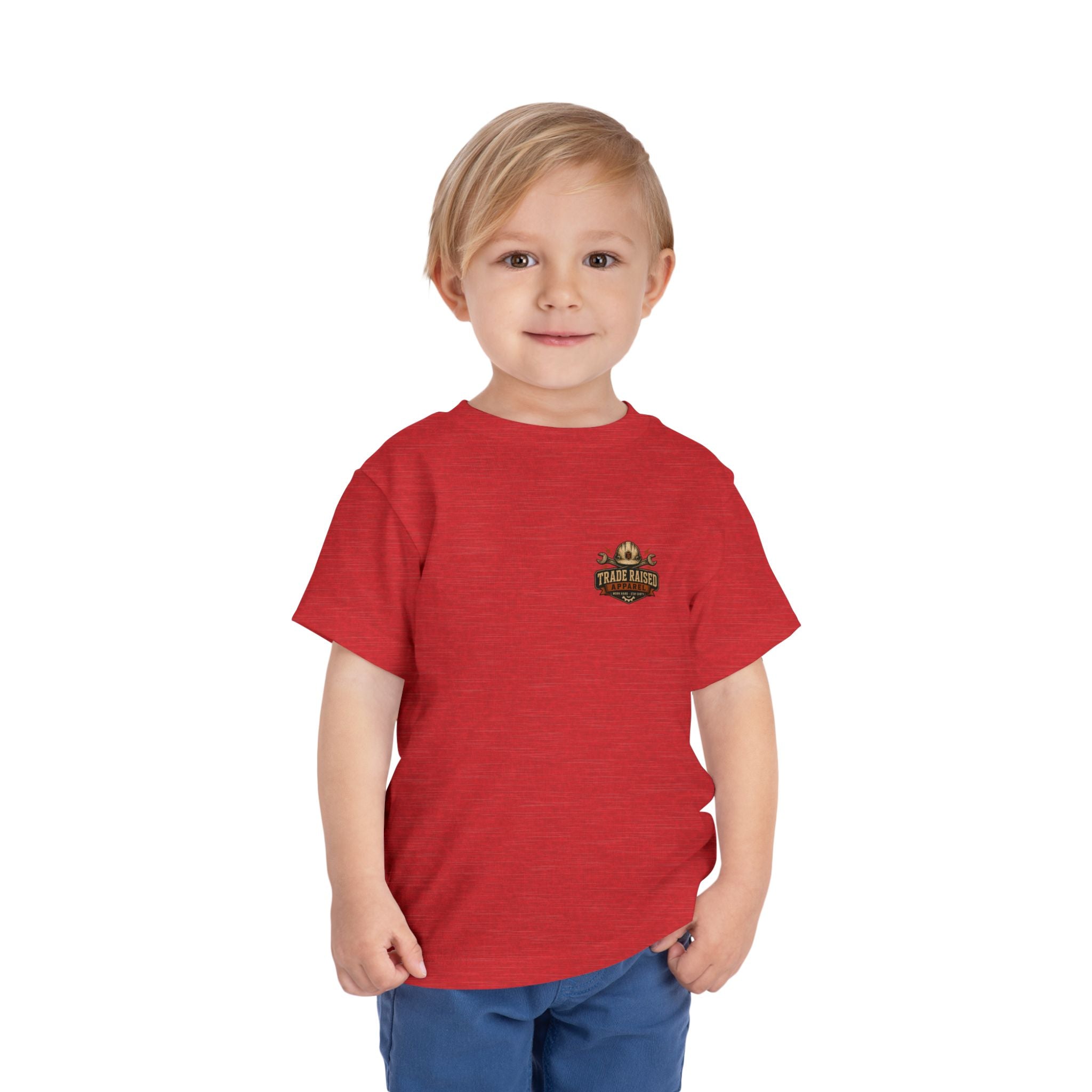 Toddler Tee — "Small Boots Big Jobs" Construction Graphic Shirt