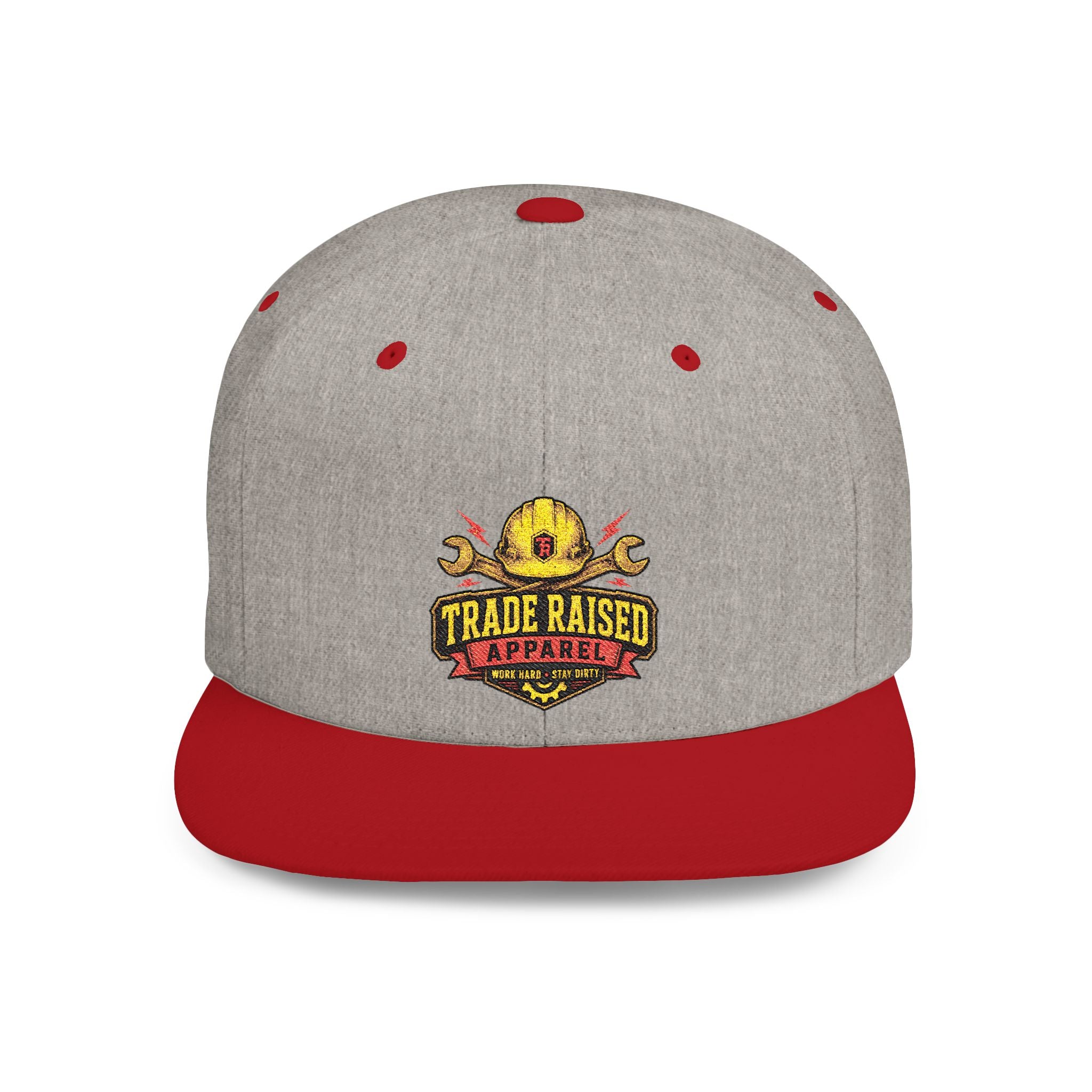 Flat Bill Snapback Hat — "Trade Raised" Logo Cap