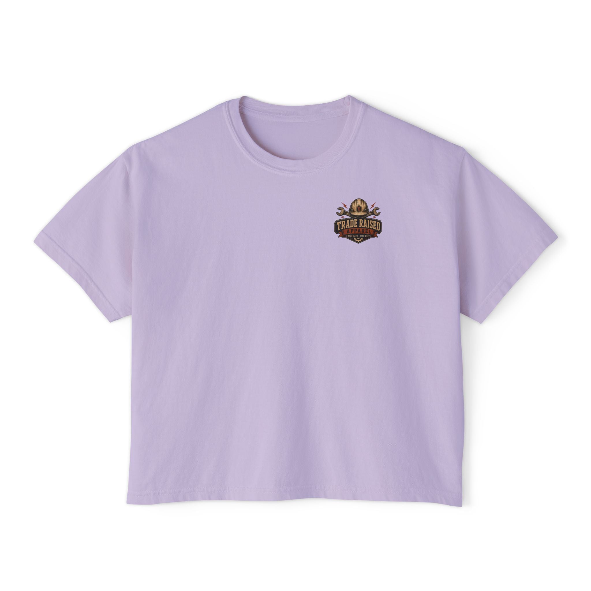 Blue Collar Wife Boxy Tee — "Built Tough, Love Hard" Vintage Worker Wife Shirt