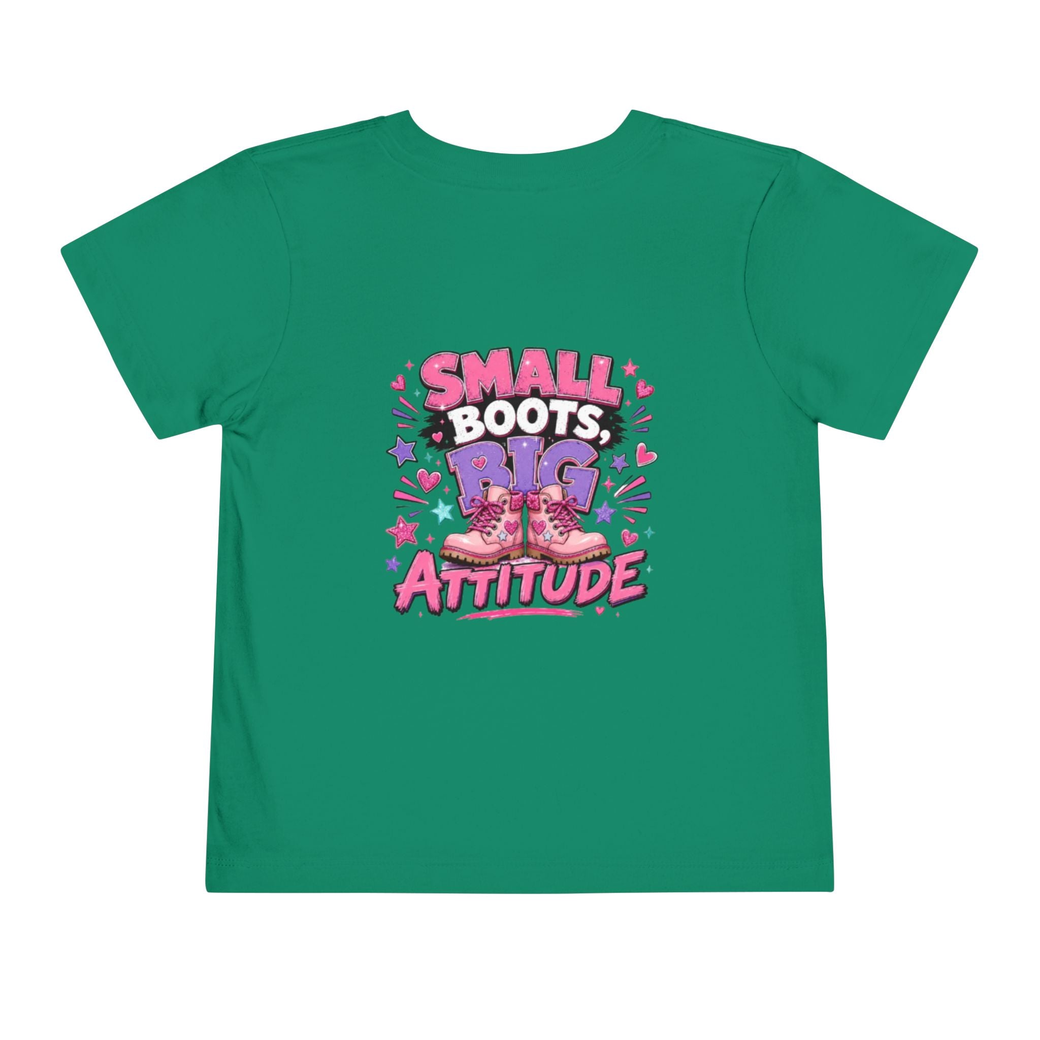 Toddler Tee — "Small Boots, Big Attitude" Pink Cowgirl Graphic