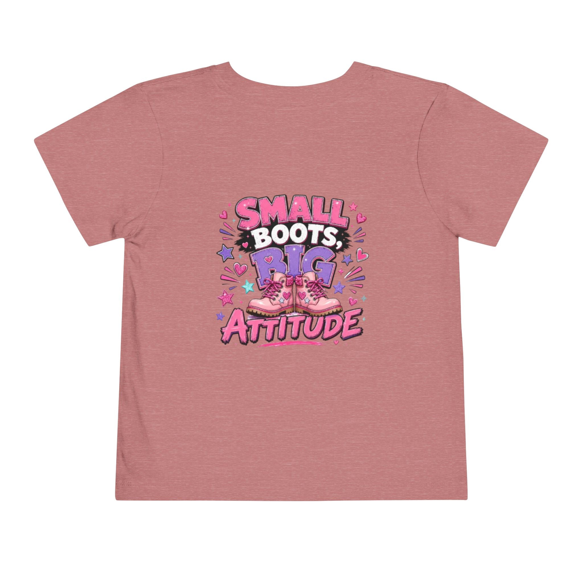 Toddler Tee — "Small Boots, Big Attitude" Pink Cowgirl Graphic