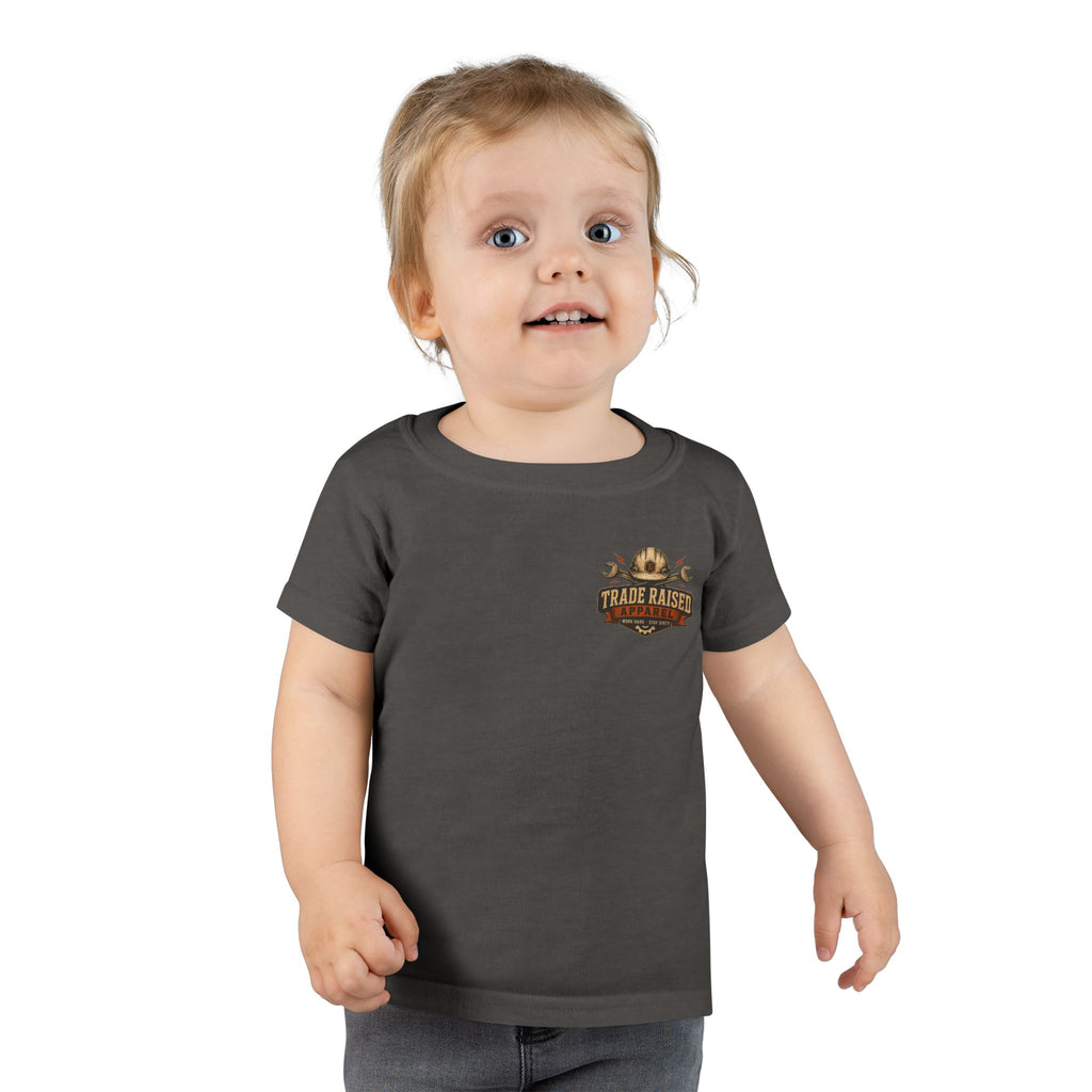 Raised in the Trades Toddler T-Shirt — "Blue Collar Kid" Workman Graphic