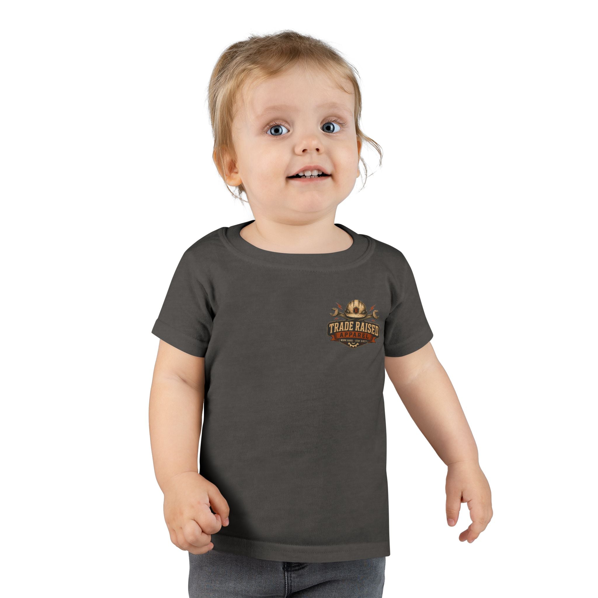 Raised in the Trades Toddler T-Shirt — "Blue Collar Kid" Workman Graphic