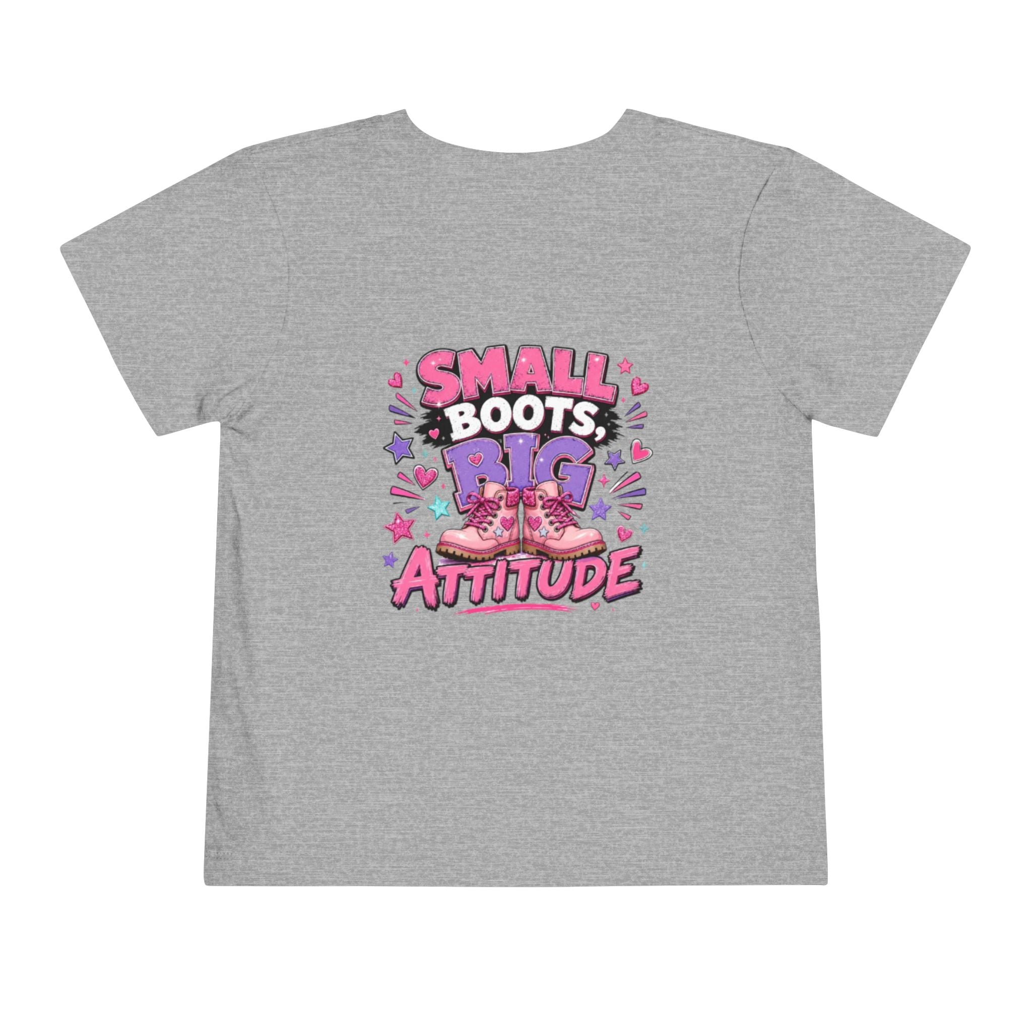Toddler Tee — "Small Boots, Big Attitude" Pink Cowgirl Graphic