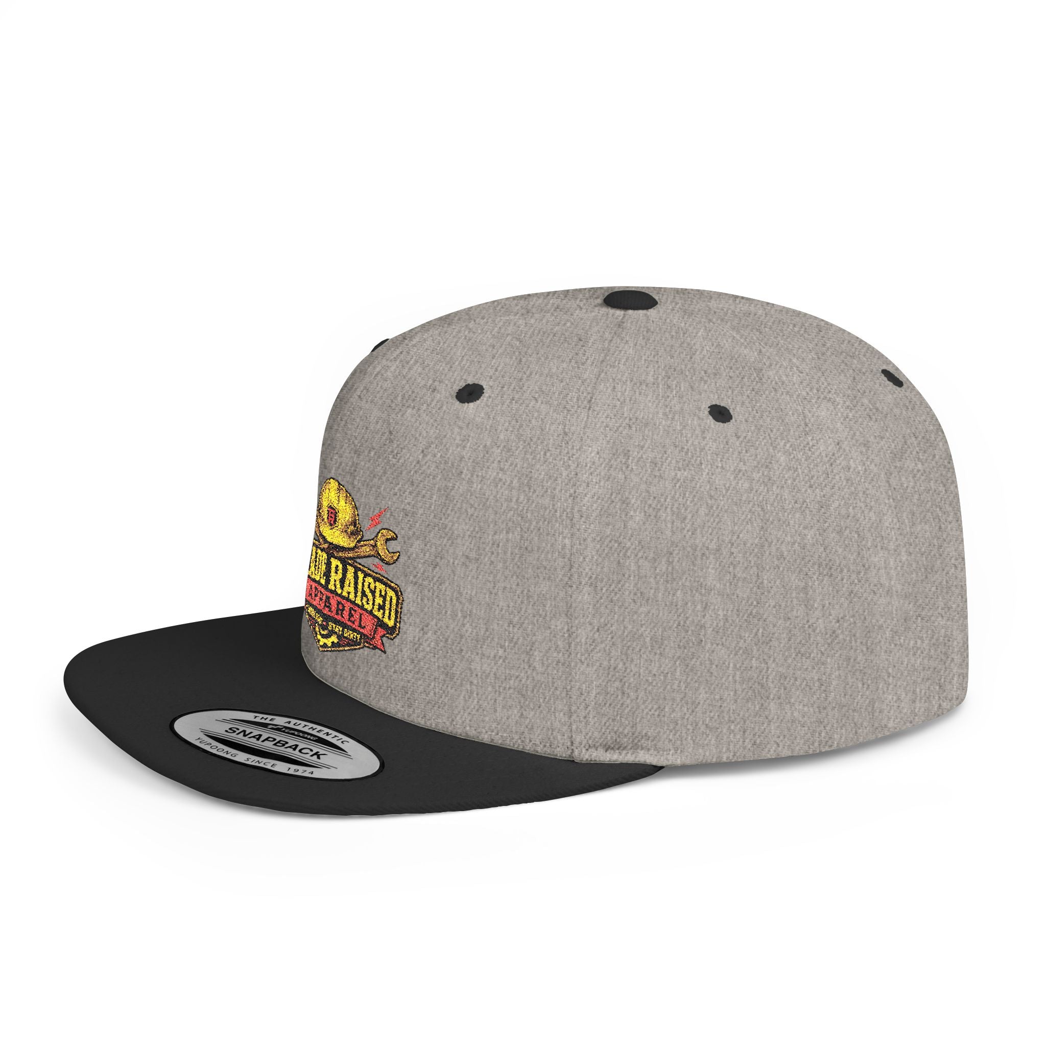 Flat Bill Snapback Hat — "Trade Raised" Logo Cap