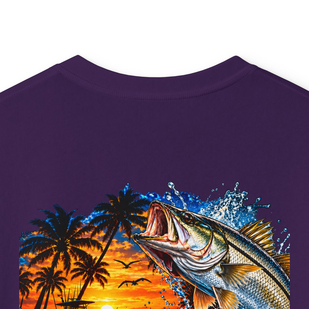 Kids Tee — Tropical Fishing Sunset Graphic (Back) with Small Front Logo