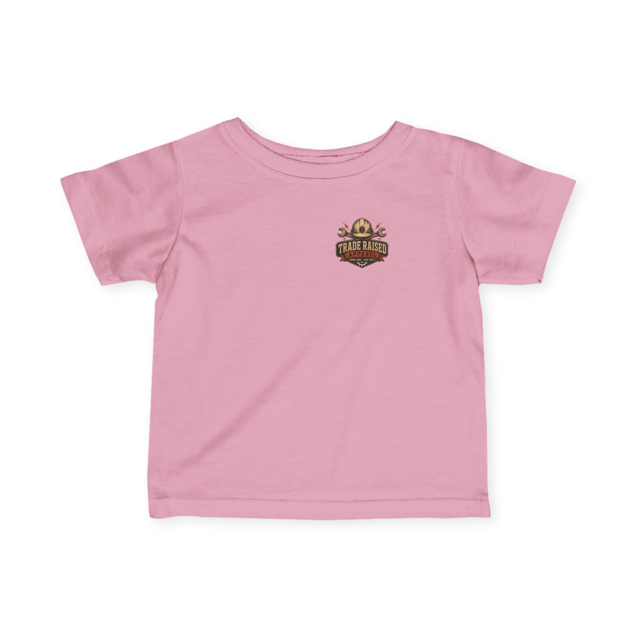 Infant Tee — “Small Boots Big Jobs” Construction Baby Shirt