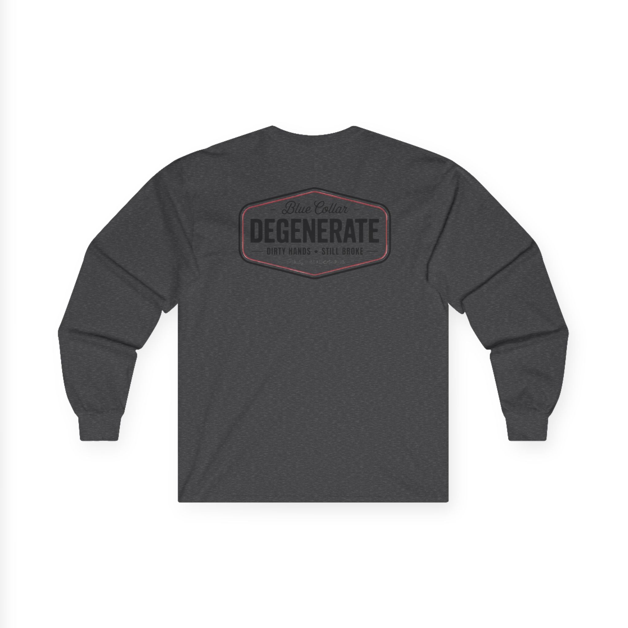 Degenerate Blue Collar Long Sleeve Tee — 'Blue Collar Degenerate' Workwear Shirt