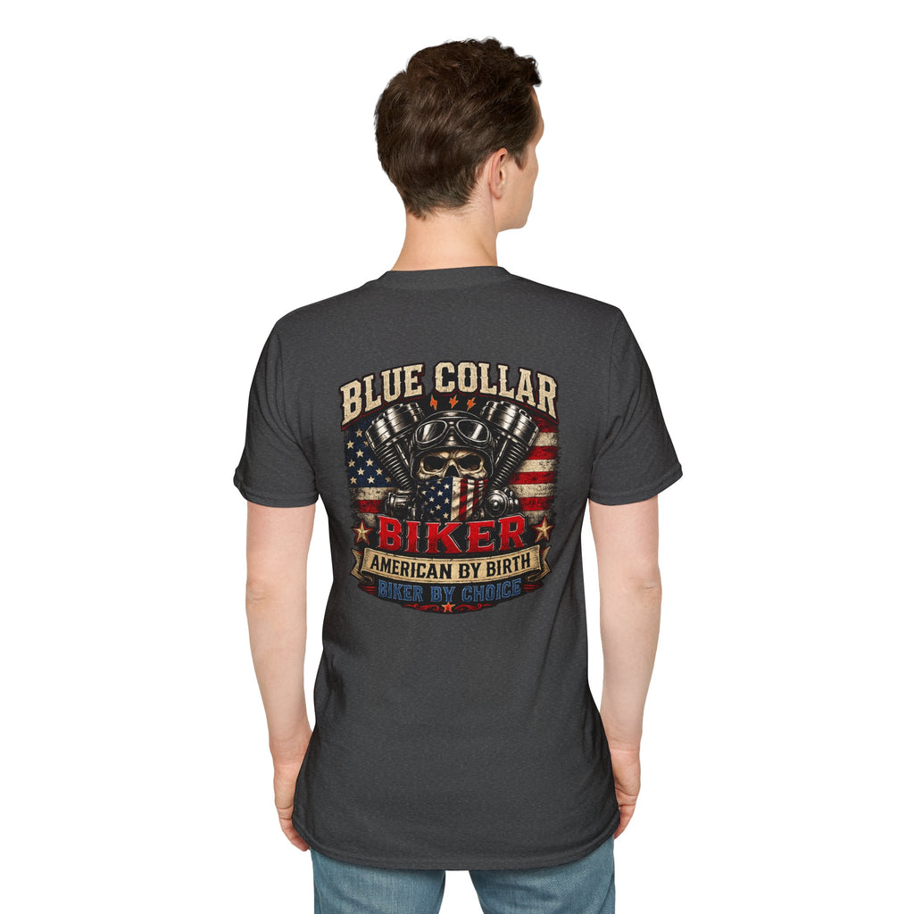 Blue collar biker