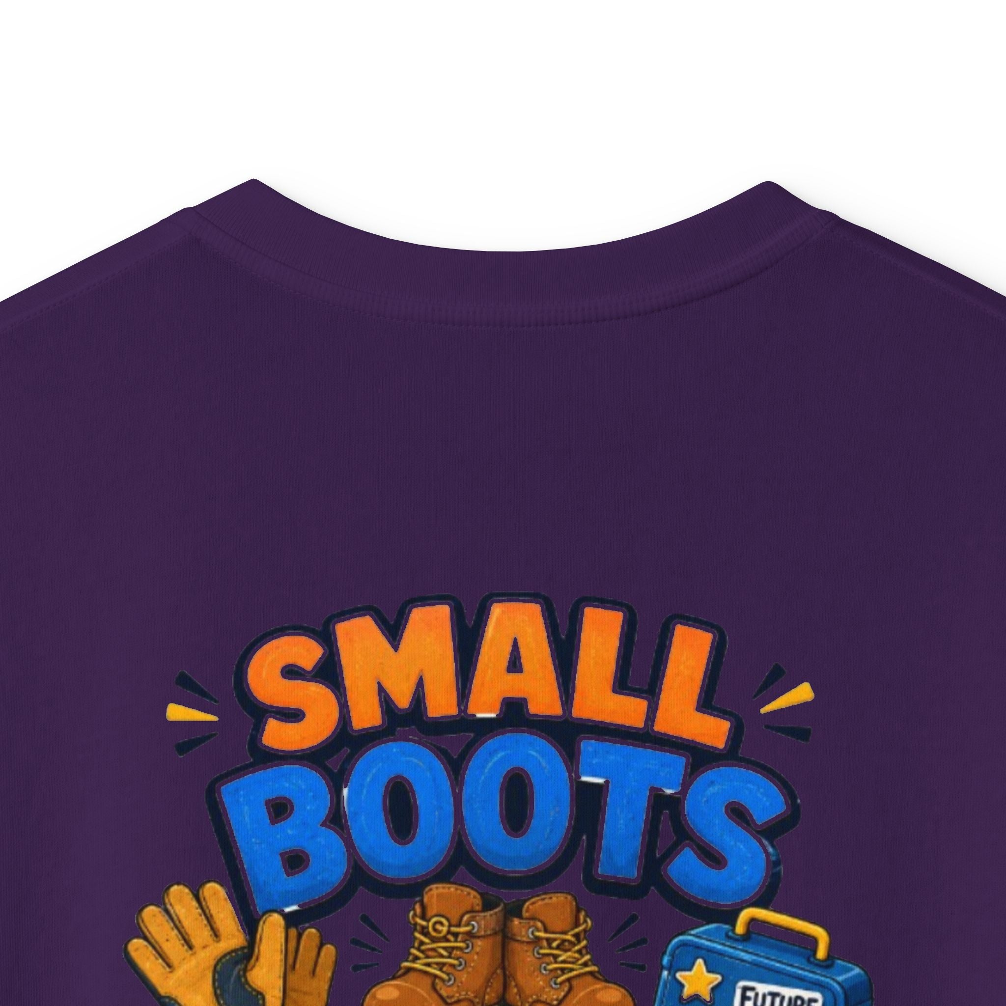 Kids Tee — "Small Boots Big Jobs" Construction Graphic Shirt for Young Builders