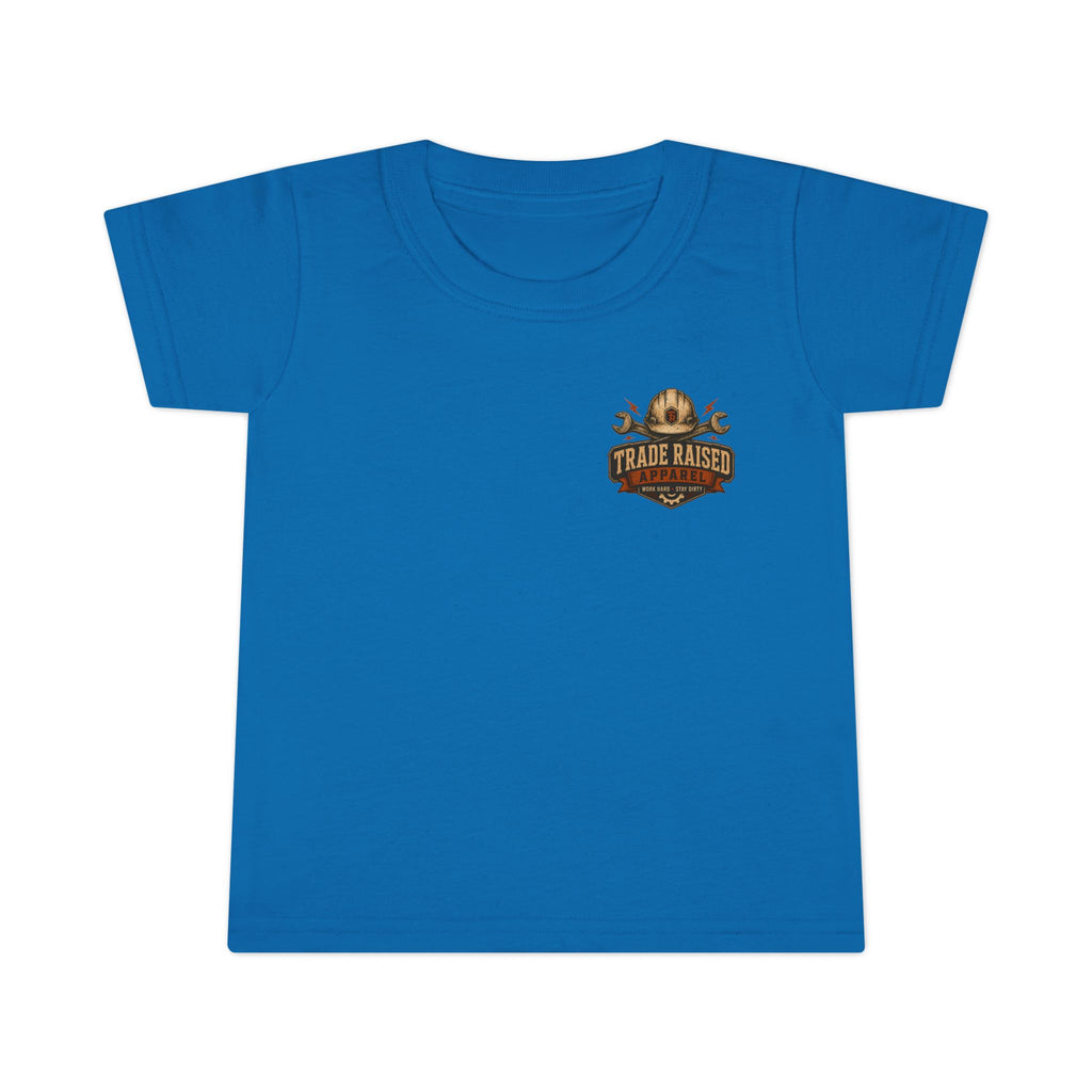 Raised in the Trades Toddler T-Shirt — "Blue Collar Kid" Workman Graphic