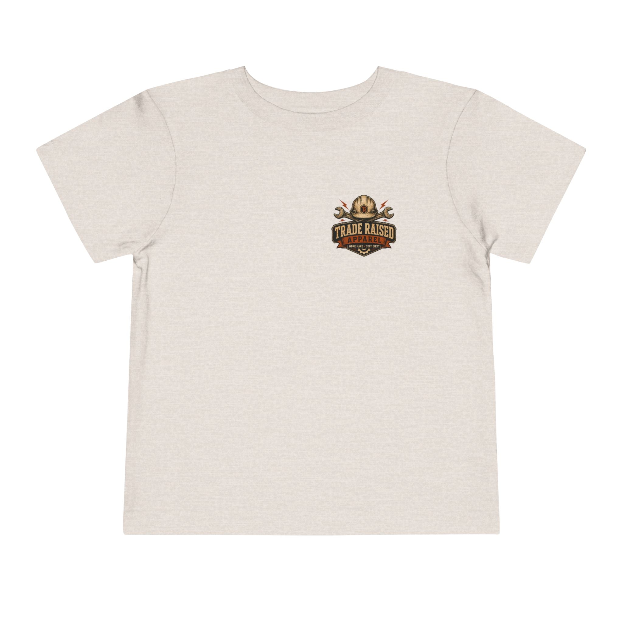 Toddler Tee — "Raised in the Trades" Blue Collar Kid Shirt