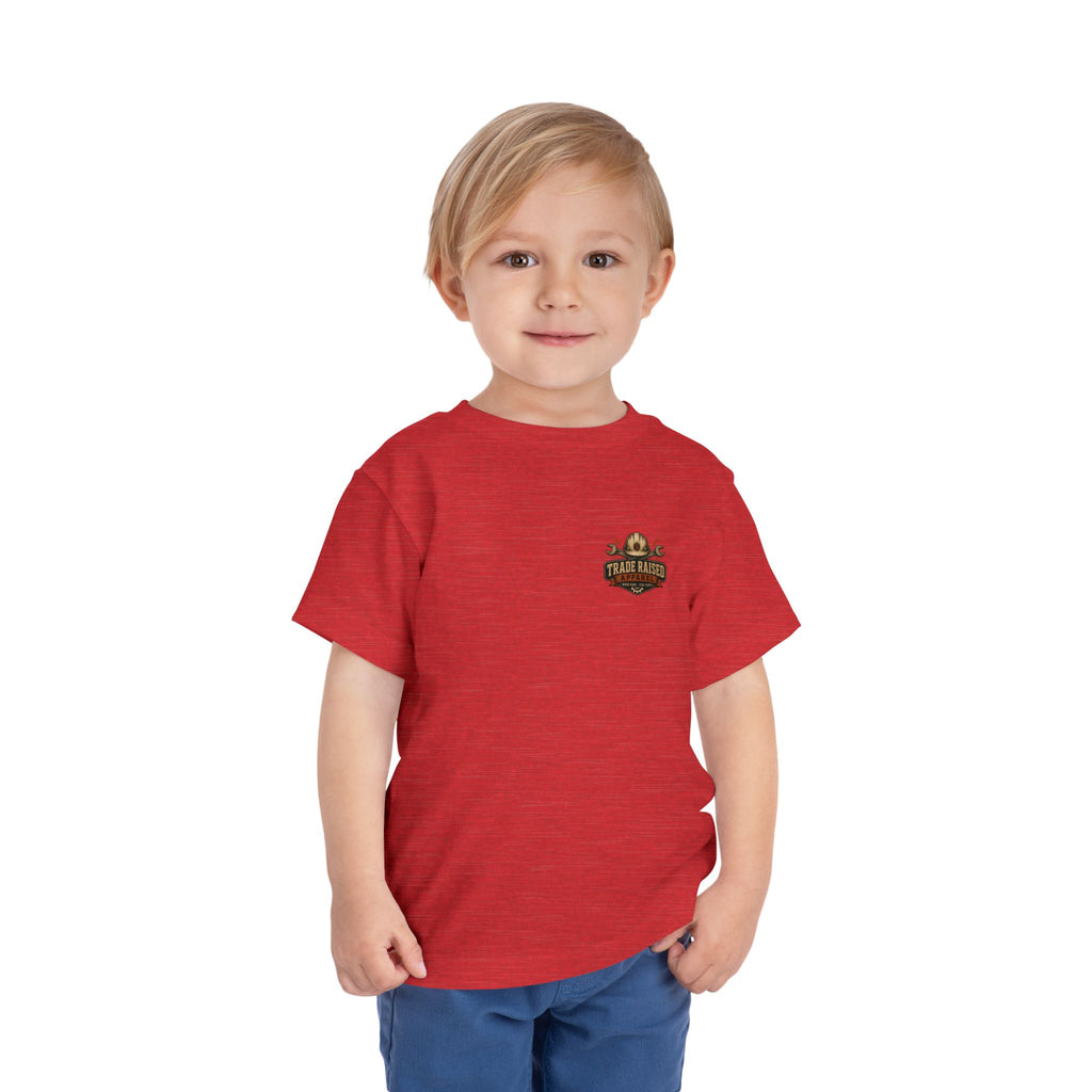 Toddler Tee — "Small Boots, Big Attitude" Pink Cowgirl Graphic