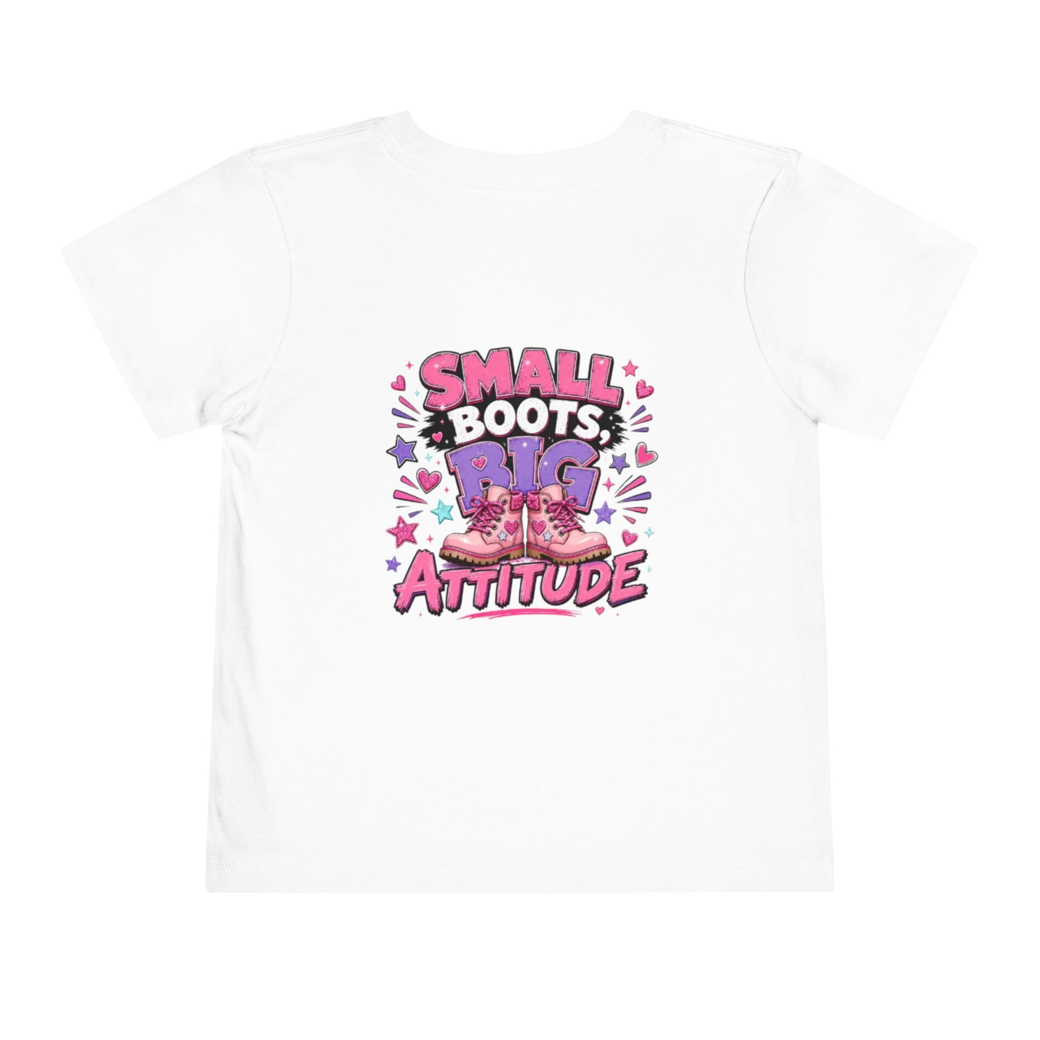 Toddler Tee — "Small Boots, Big Attitude" Pink Cowgirl Graphic