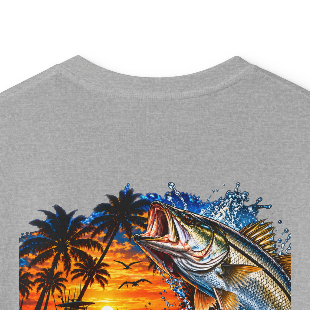 Kids Tee — Tropical Fishing Sunset Graphic (Back) with Small Front Logo