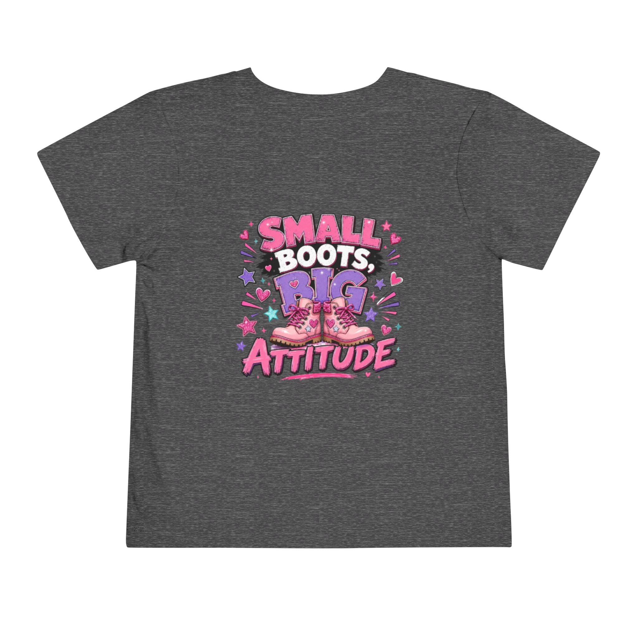Toddler Tee — "Small Boots, Big Attitude" Pink Cowgirl Graphic