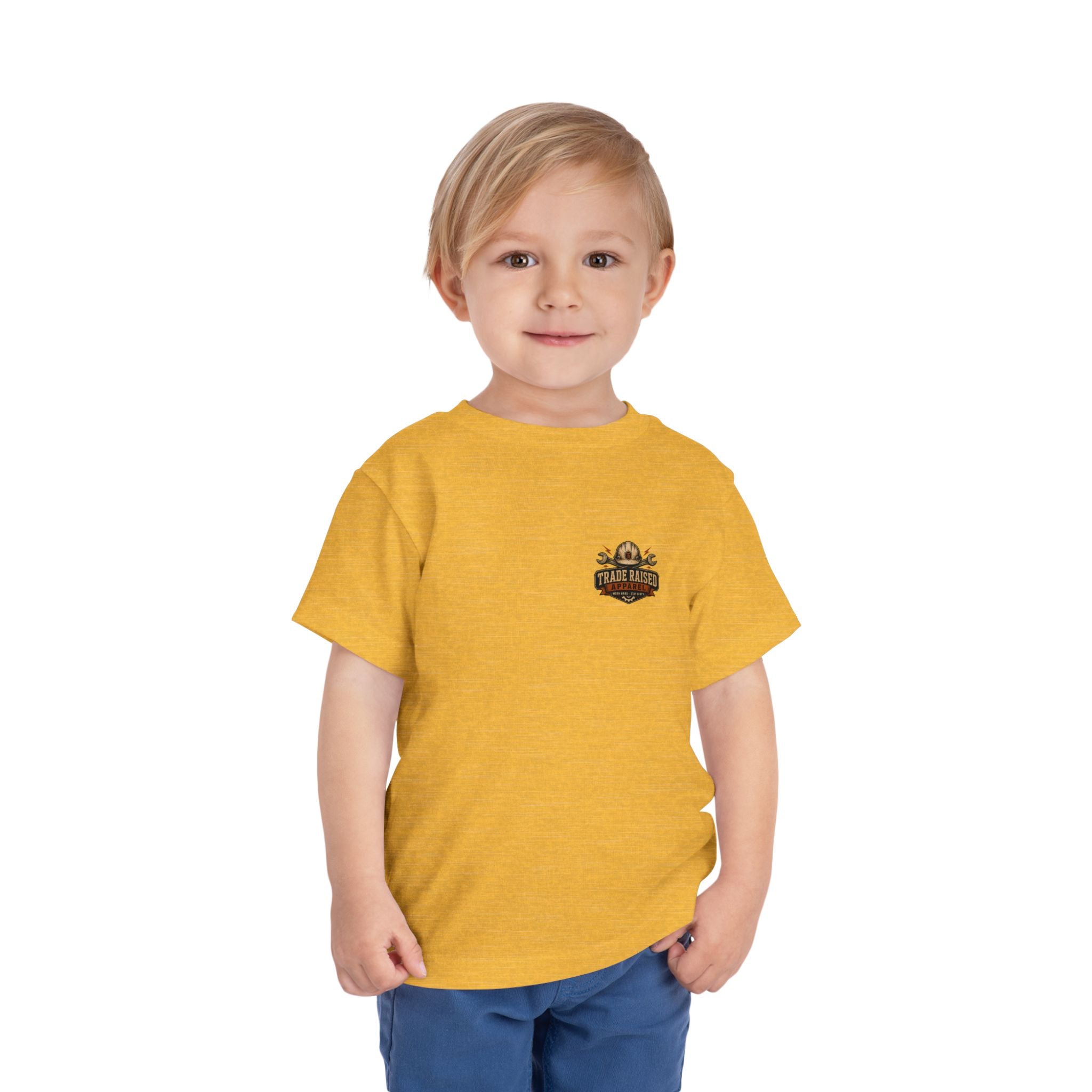 Toddler Tee — "Small Boots Big Jobs" Construction Graphic Shirt