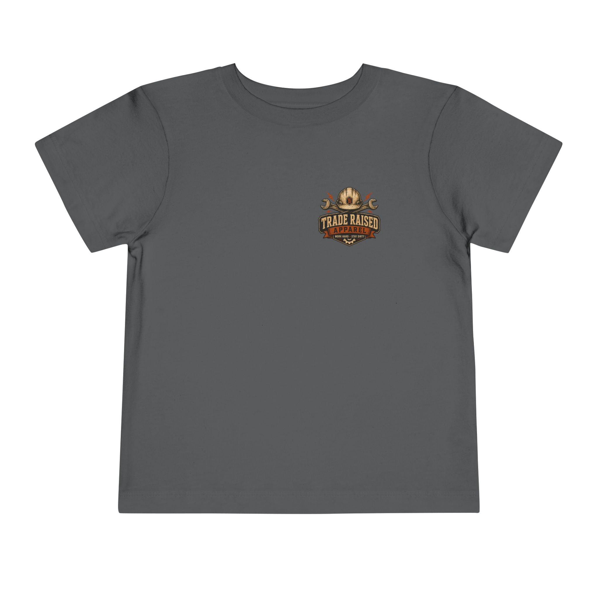 Toddler Tee — "Raised in the Trades" Blue Collar Kid Shirt