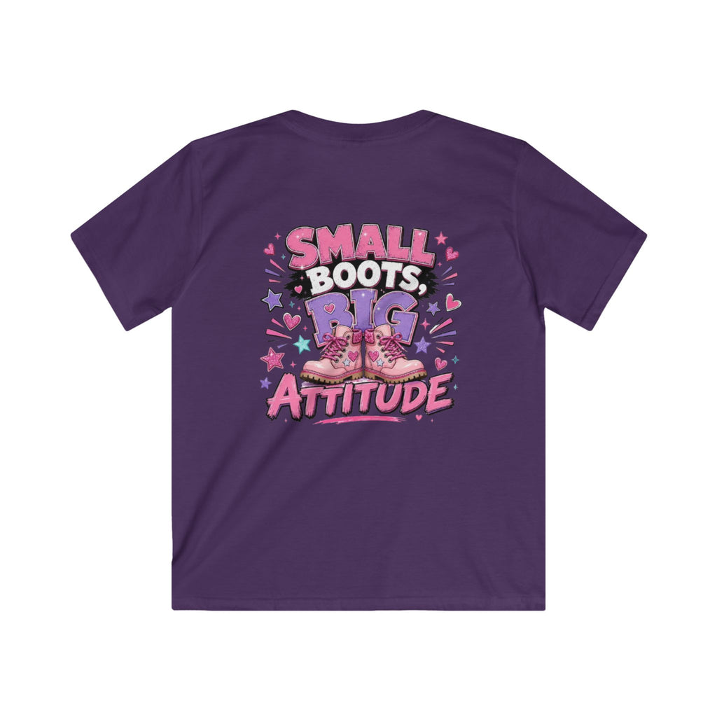 Kids T-Shirt — "Small Boots Big Attitude"