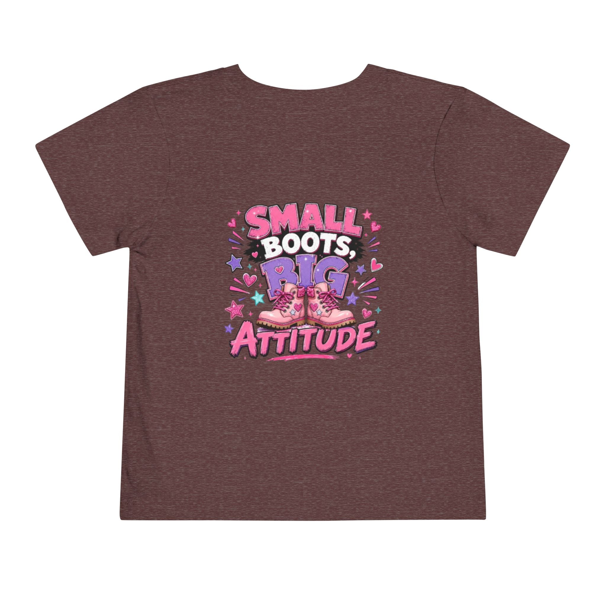 Toddler Tee — "Small Boots, Big Attitude" Pink Cowgirl Graphic