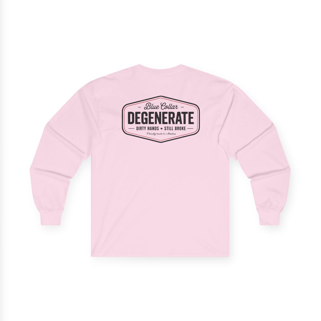 Degenerate Blue Collar Long Sleeve Tee — 'Blue Collar Degenerate' Workwear Shirt