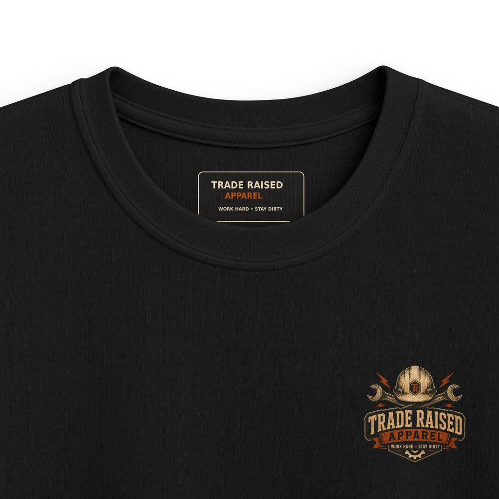 Kids T-Shirt - "Raised With Trades" Blue Collar Kid Graphic Tee