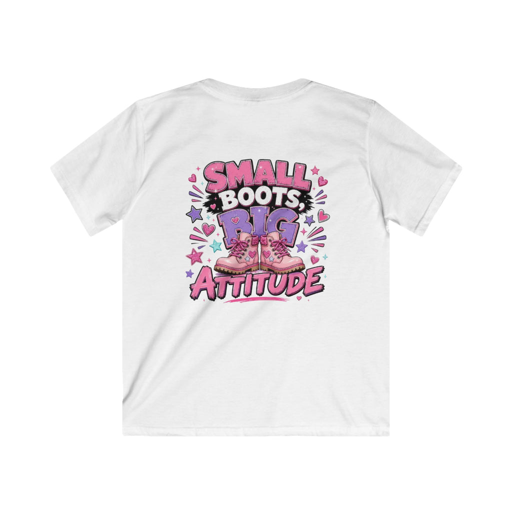 Kids T-Shirt — "Small Boots Big Attitude"