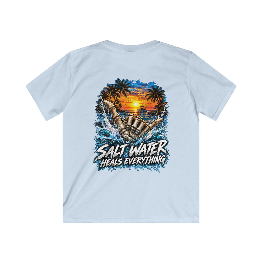 Kids T-Shirt — "Salt Water Heals Everything" Tropical Sunset Beach Tee
