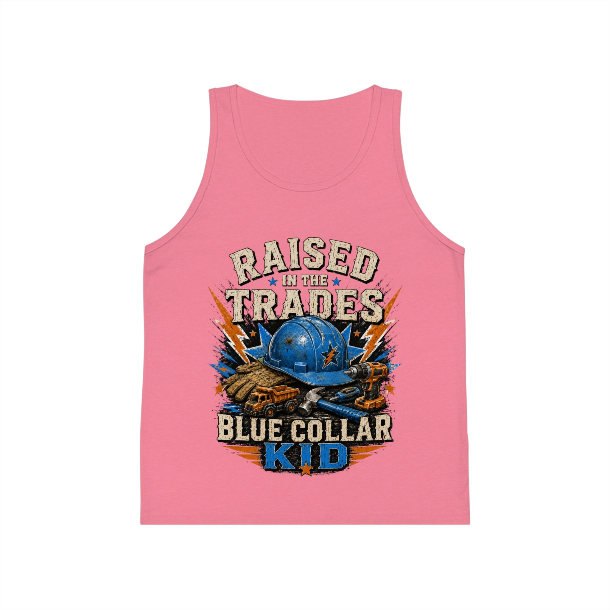 Raised by the Trades Blue Collar Kid Tank Top (Kids)