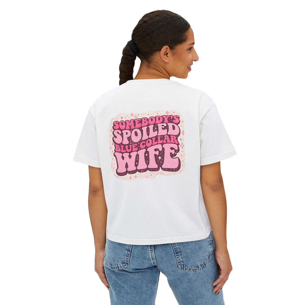 Somebody's Spoiled Blue Collar Wife Boxy Tee