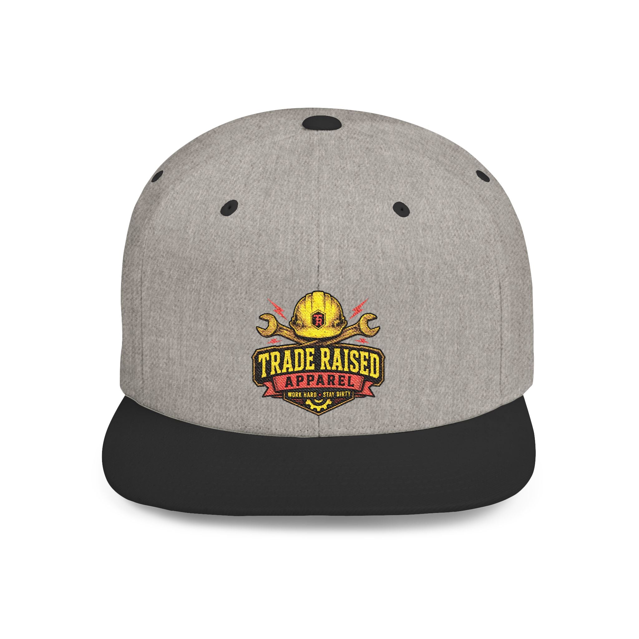 Flat Bill Snapback Hat — "Trade Raised" Logo Cap