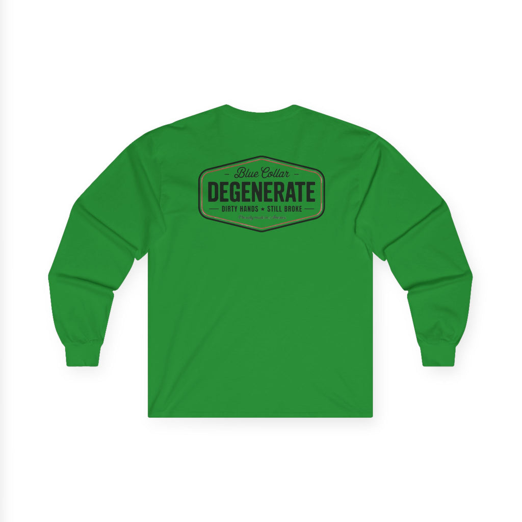 Degenerate Blue Collar Long Sleeve Tee — 'Blue Collar Degenerate' Workwear Shirt