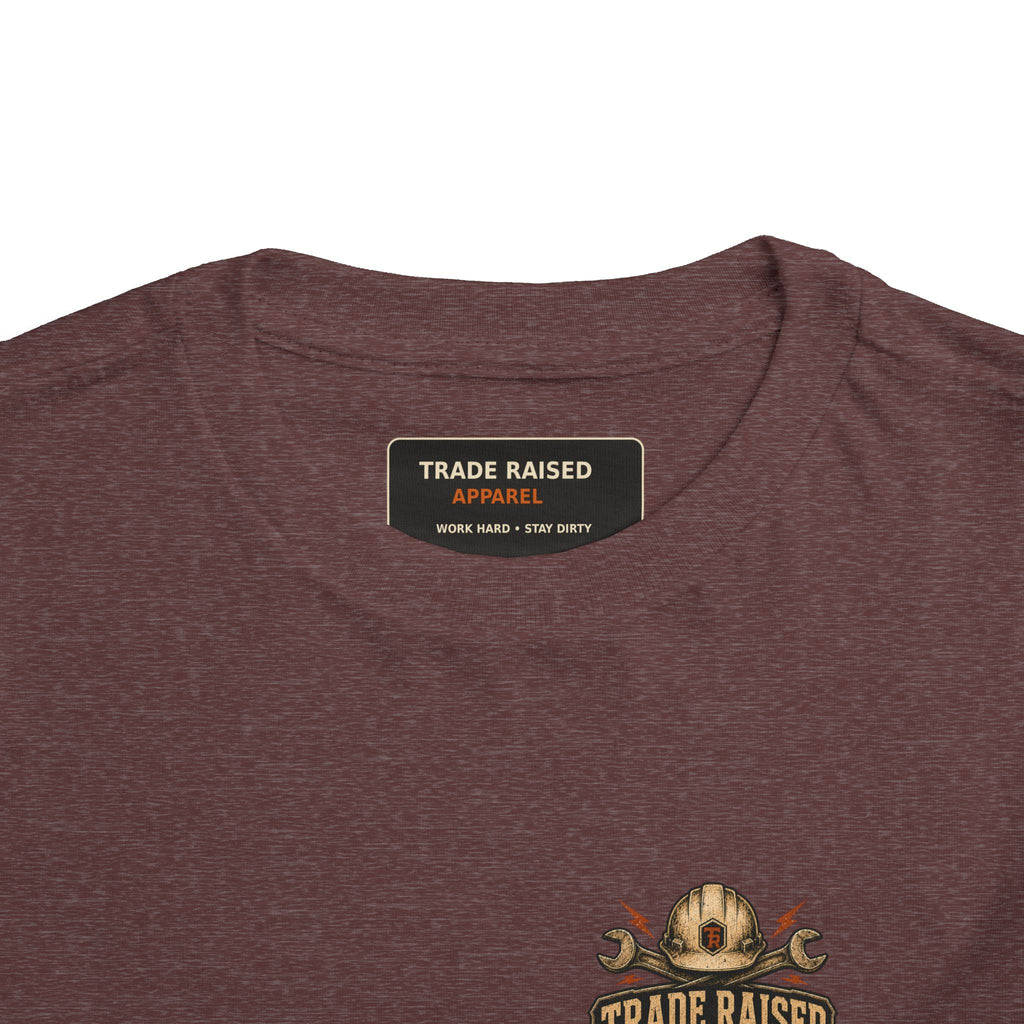 Toddler Tee — "Raised in the Trades" Blue Collar Kid Shirt