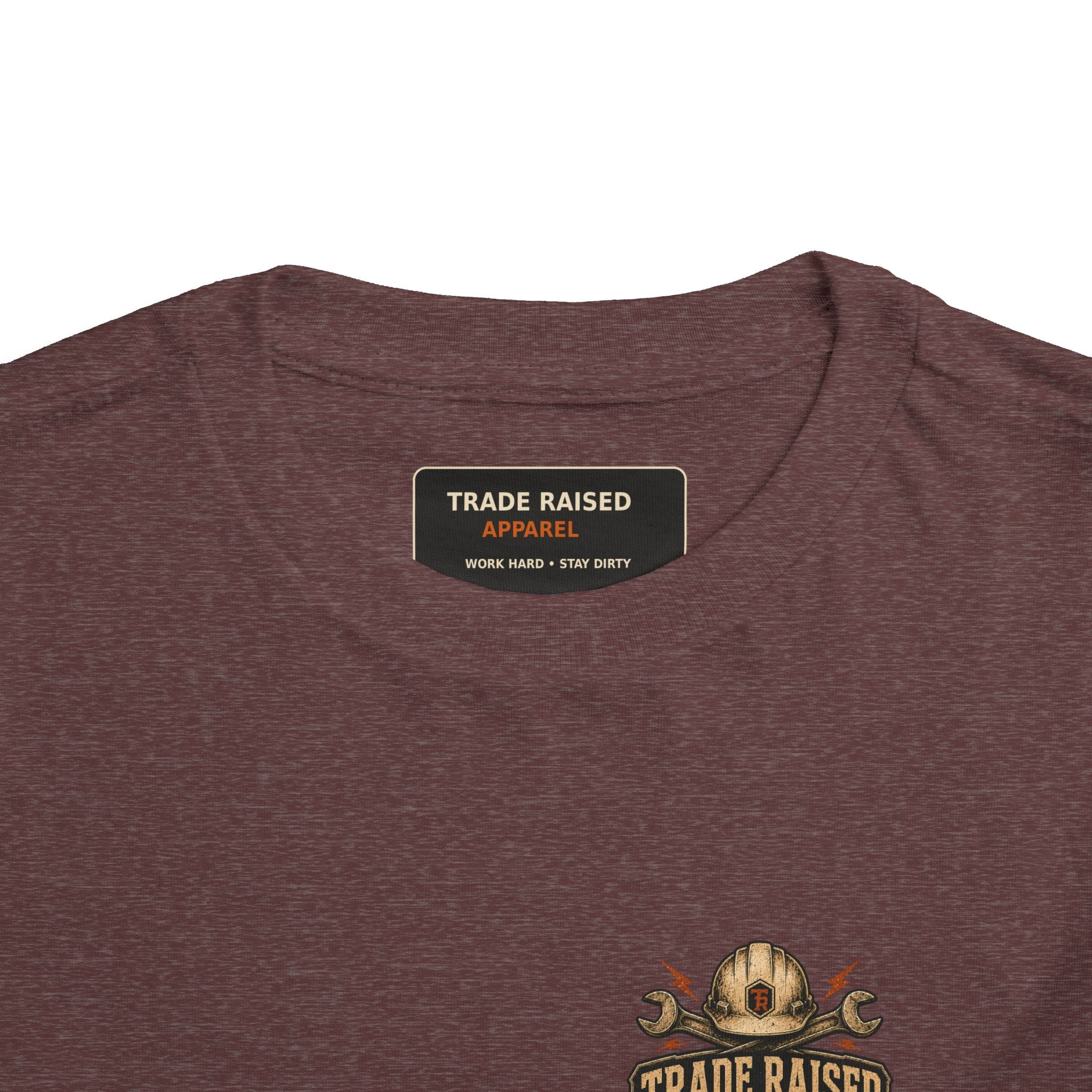 Toddler Tee — "Raised in the Trades" Blue Collar Kid Shirt