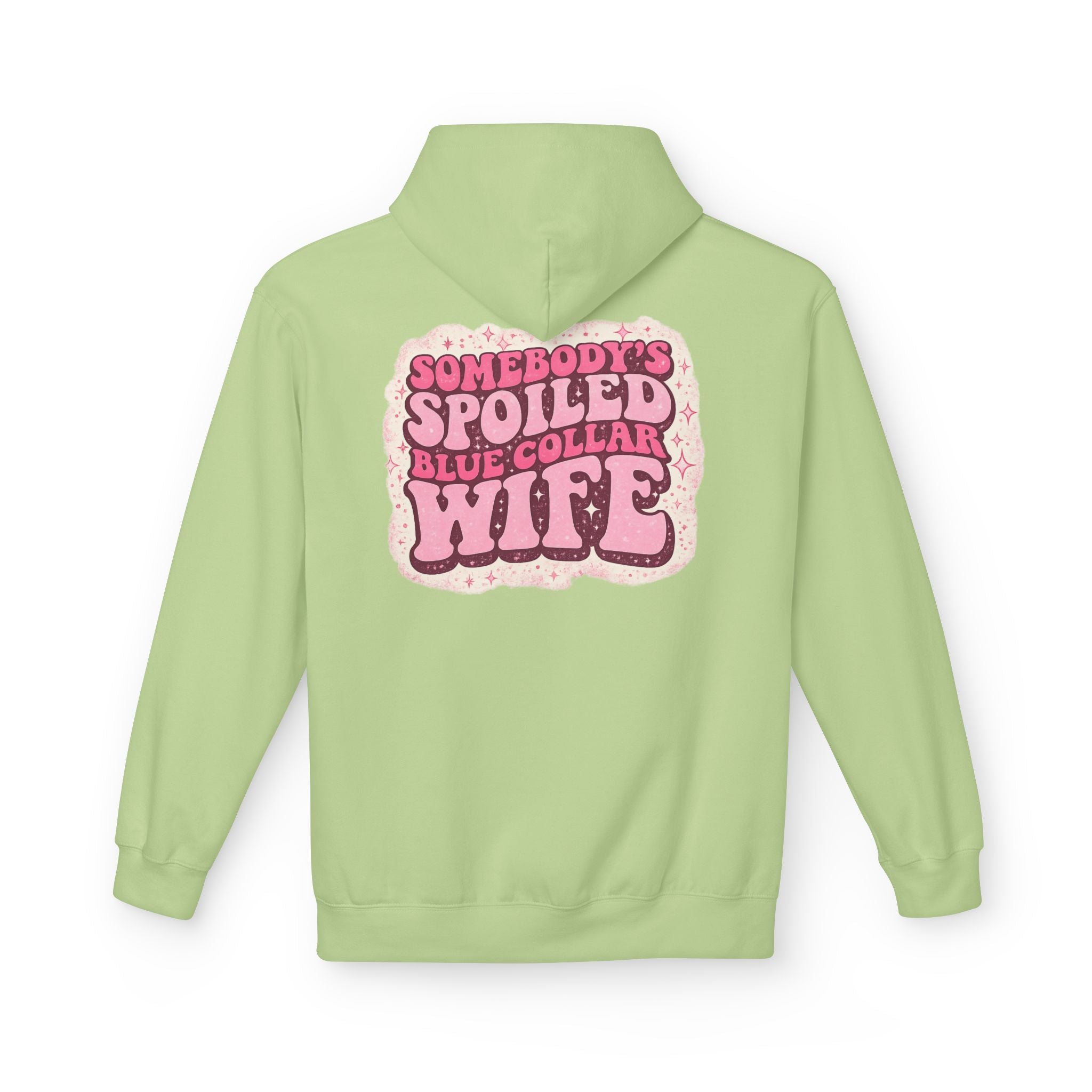 Somebody's Spoiled Blue Collar Wife Hoodie - Pink Retro Graphic Pullover