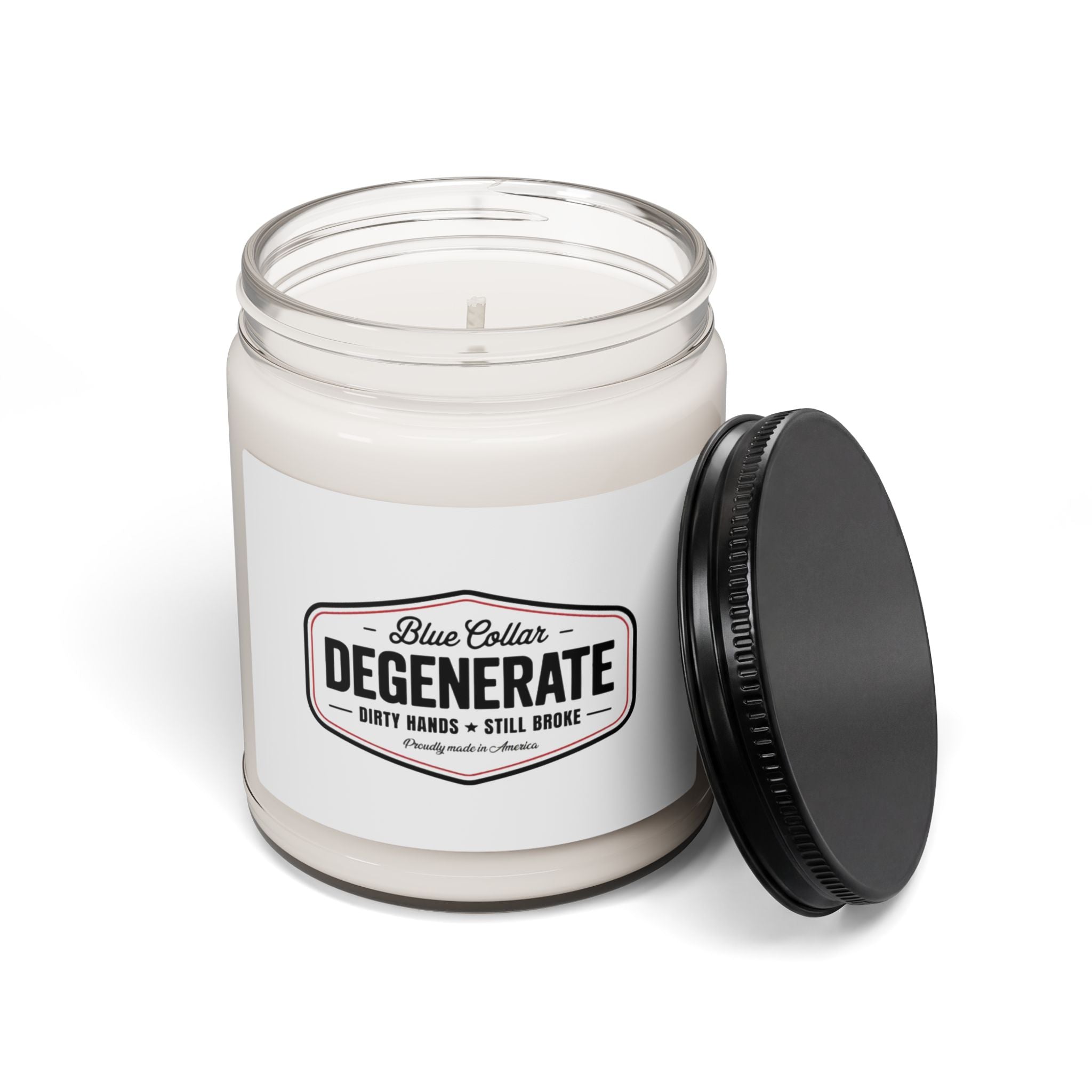 Blue Collar Degenerate Scented Soy Candle — 9oz Jar (Dirty Hands • Still Broke)
