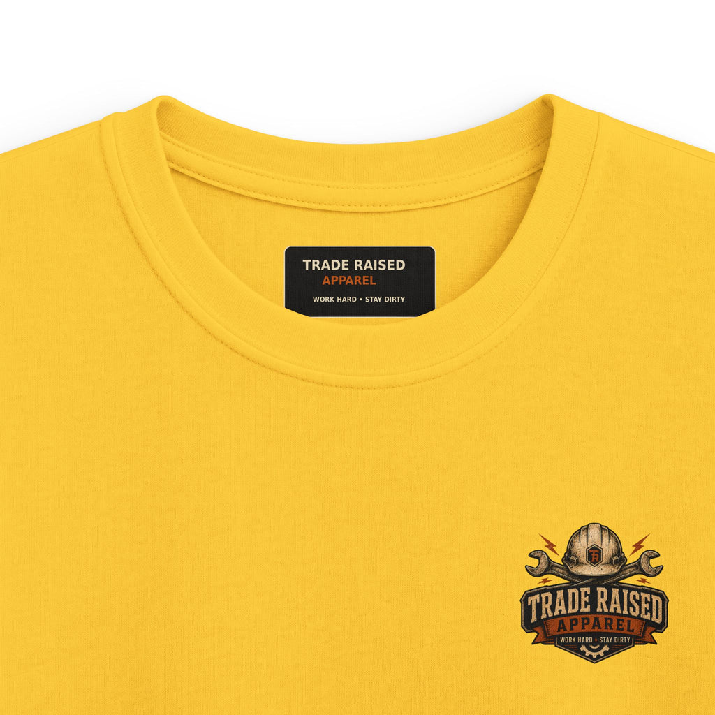 Kids T-Shirt - "Raised With Trades" Blue Collar Kid Graphic Tee