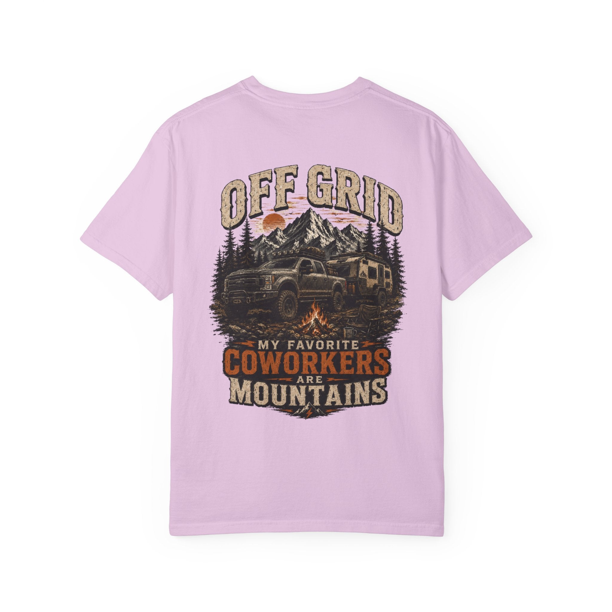 Off Grid Mountains T-Shirt — "Off Grid: My Favorite Coworkers Are Mountains" Adventure Tee