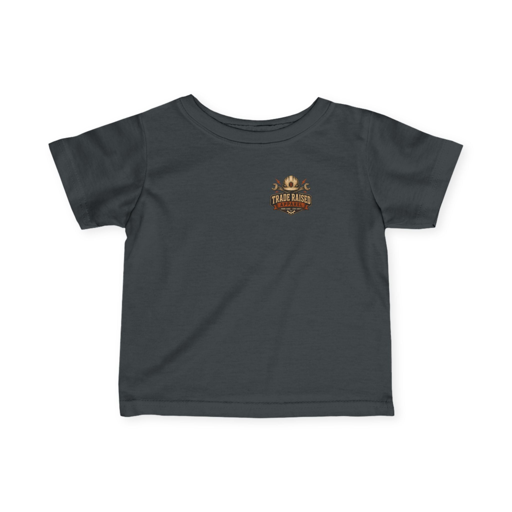 Infant Tee — "Raised in the Trades" Blue Collar Kid Baby Shirt