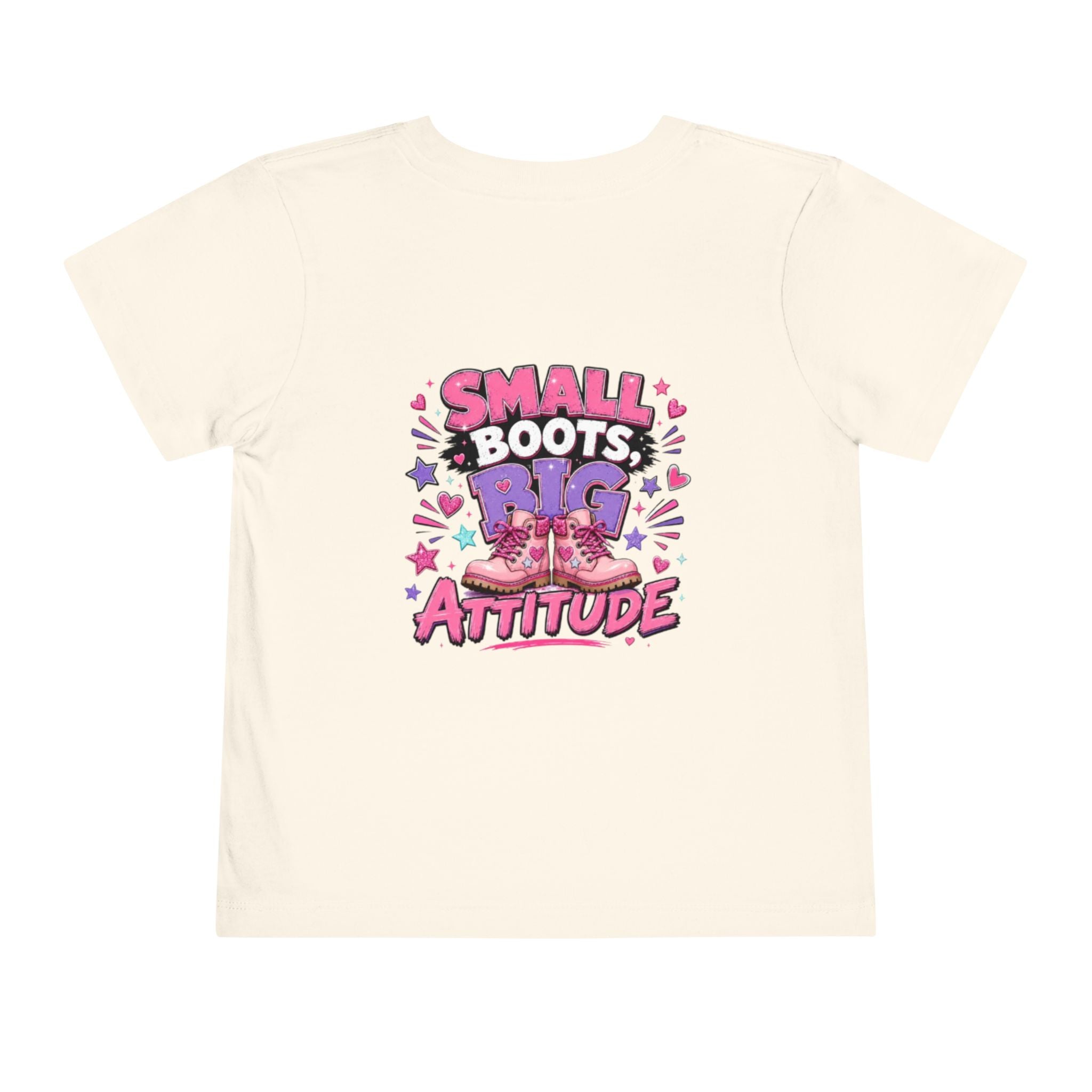 Toddler Tee — "Small Boots, Big Attitude" Pink Cowgirl Graphic