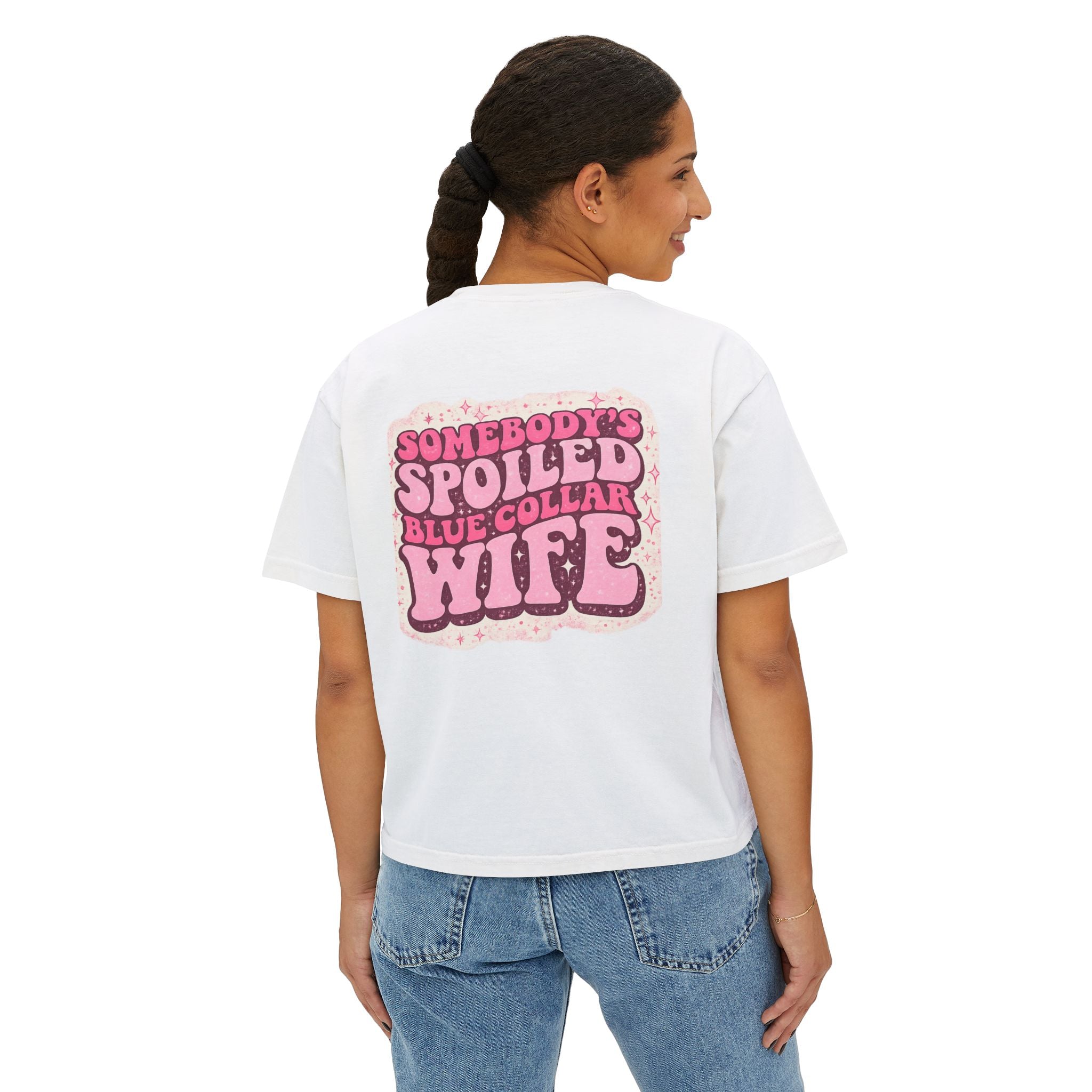 Somebody's Spoiled Blue Collar Wife Boxy Tee