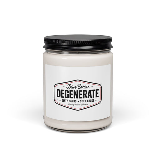 Blue Collar Degenerate Scented Soy Candle — 9oz Jar (Dirty Hands • Still Broke)