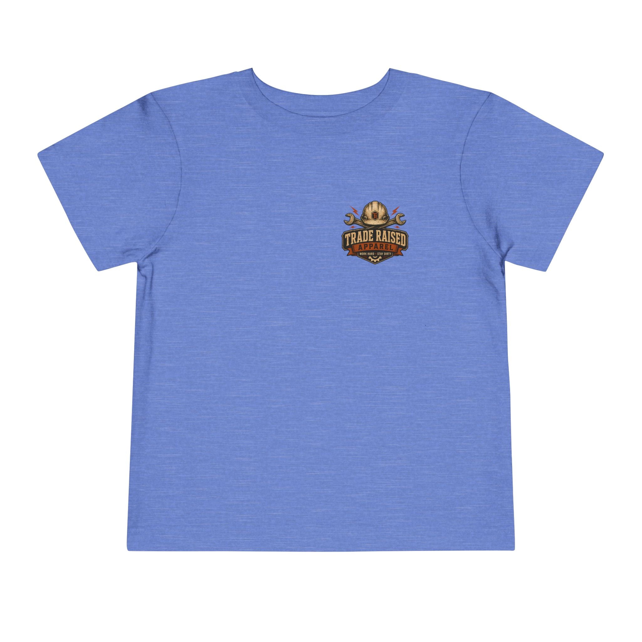 Toddler Tee — "Raised in the Trades" Blue Collar Kid Shirt