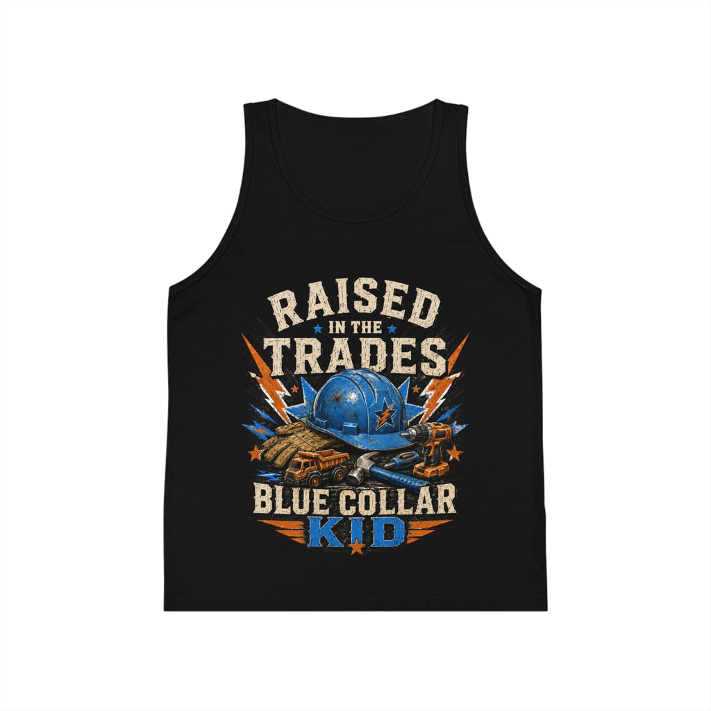 Raised by the Trades Blue Collar Kid Tank Top (Kids)