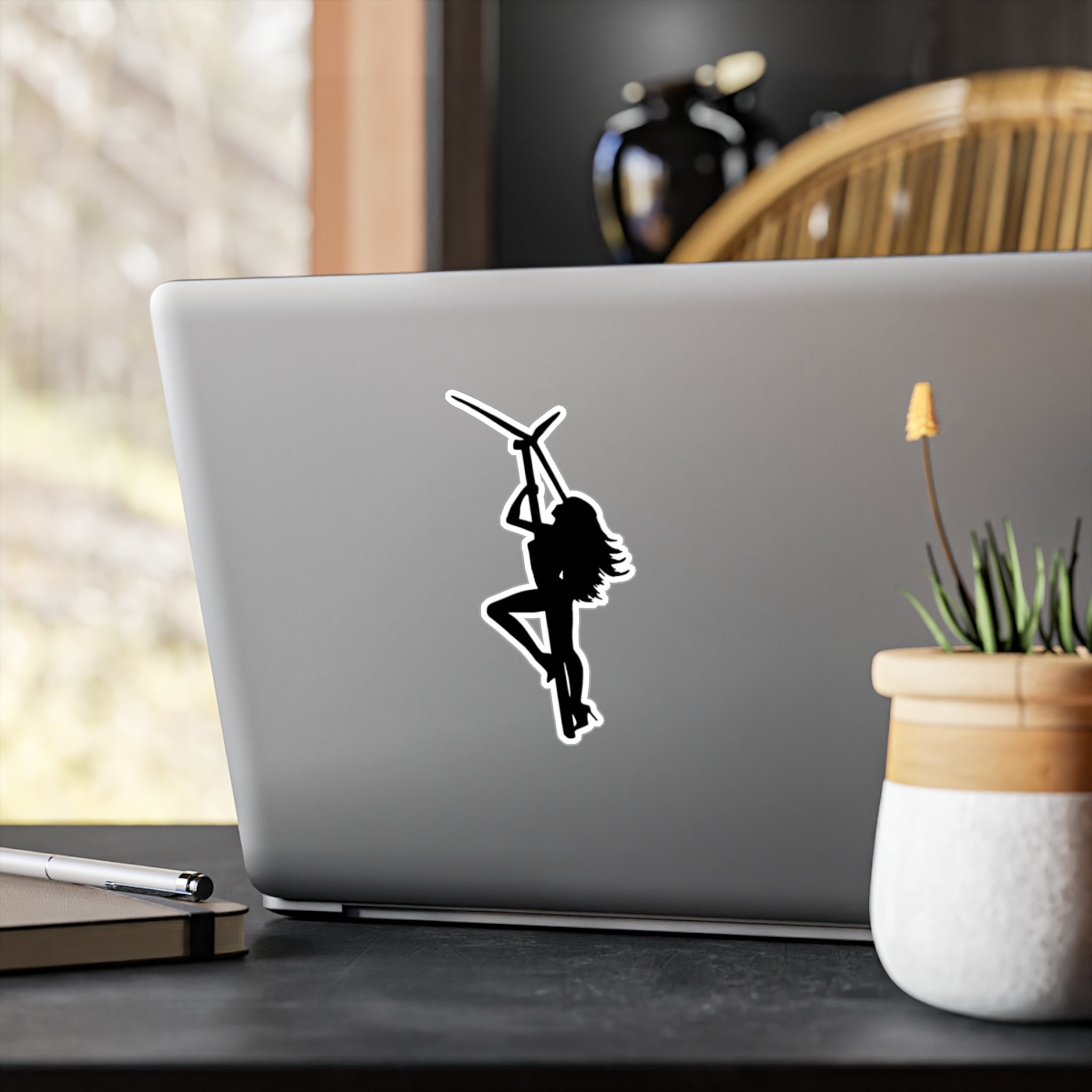 Pole Dancer Silhouette Kiss-Cut Vinyl Sticker — Minimal Pole Fitness Decal