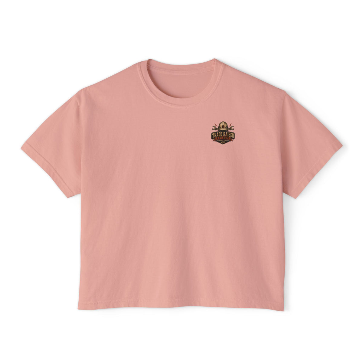 Blue Collar Brat Women's Boxy Tee — Retro Workwear Graphic Crop T-Shirt
